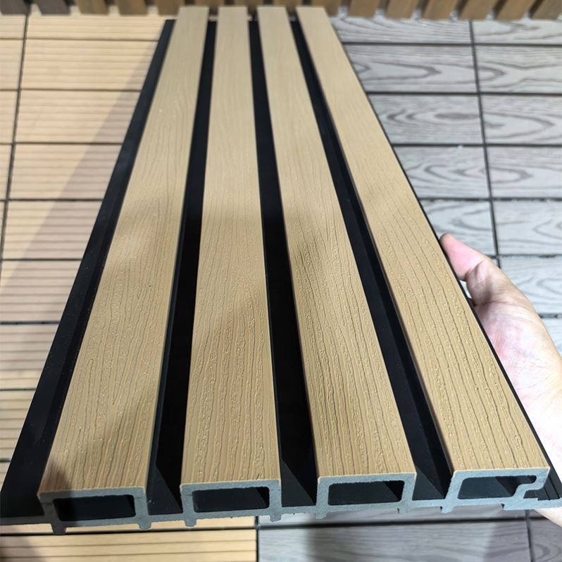 Factory Price Co Extrusion Grille Wall Facade Panel Anti Water WPC Wall Panel for Exterior Wall