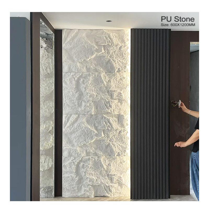 Indoor and Outdoor Waterproof PU Stone Wall Panel Artificial Stone Polyurethane Artificial 3D Wall Panel